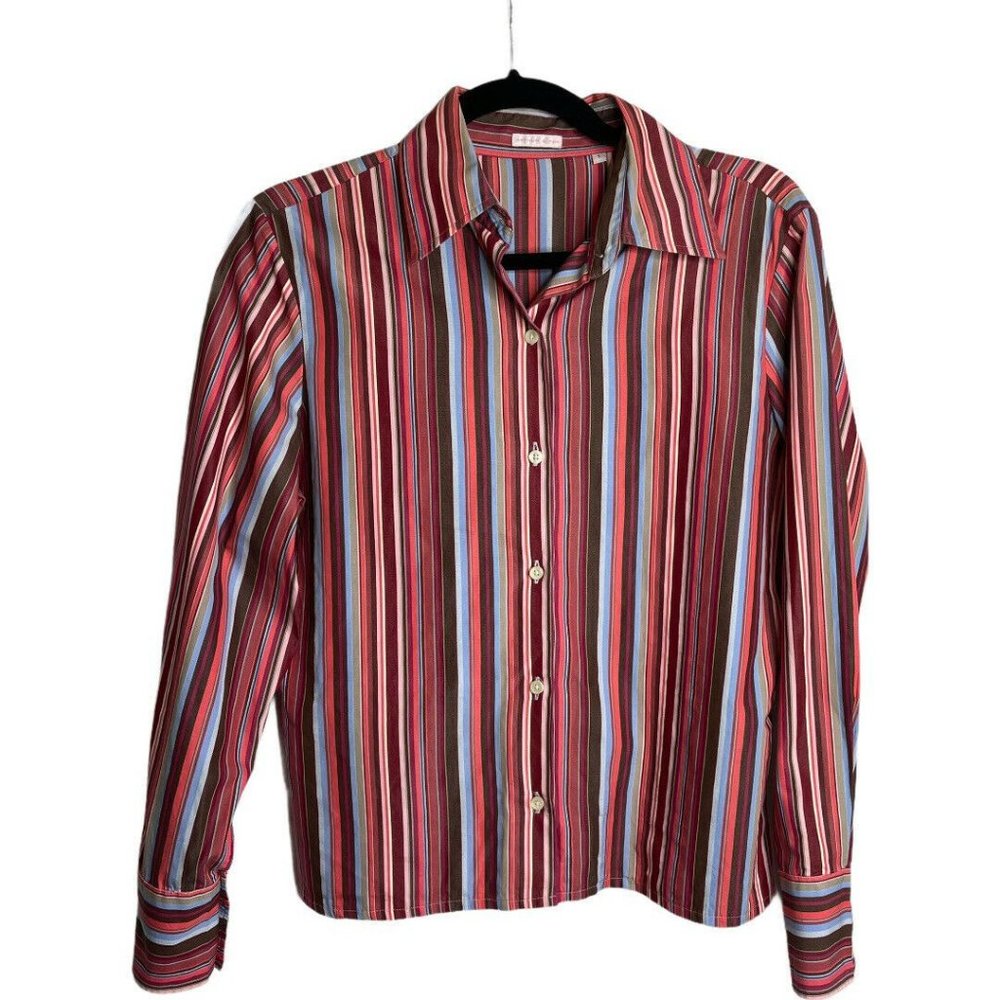 Arthur & Fox Long Sleeve Button Front Stripe Shirt